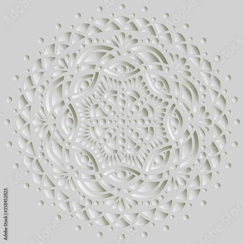 Mandala pattern white 3D gradient good mood