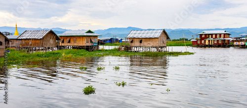 It's Inpawkhon village over the Inle Sap,a freshwater lake in the Nyaungshwe Township of Taunggyi District of Shan State, Myanmar