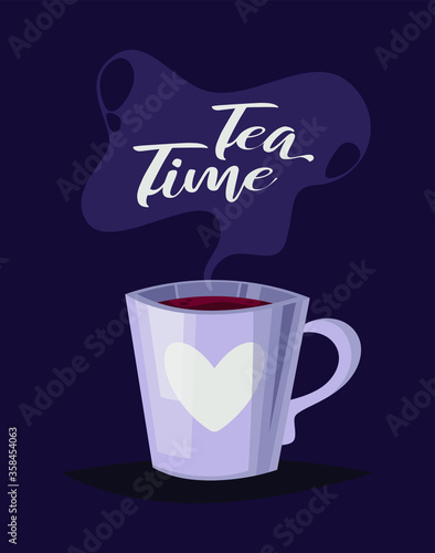 Cute vector illustration of the cup of tea or coffee.