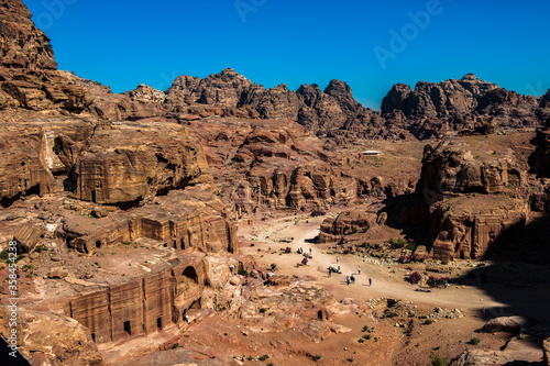 It's Nature, rocks, mountains and panorama of Petra, Jordan. Petra is one of the New Seven Wonders of the World. UNESCO World Heritage