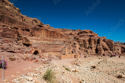 It s Nature  rocks  mountains and panorama of Petra  Jordan. Petra is one of the New Seven Wonders of the World. UNESCO World Heritage