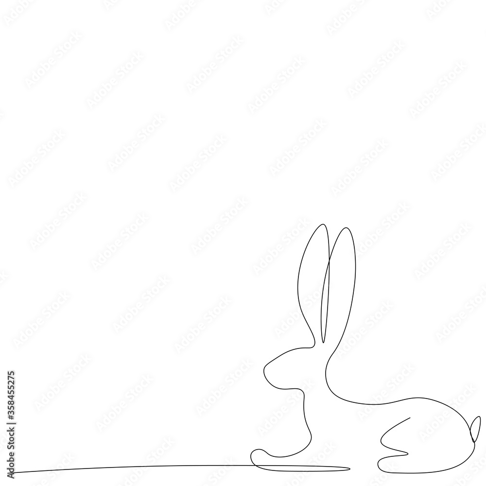 Easter bunny line drawing, vector illustration Easter bunny line drawing, vector illustration