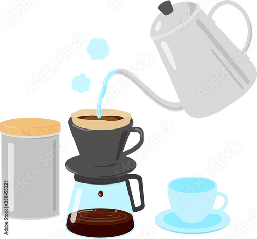 ドリップコーヒーを淹れるシーン