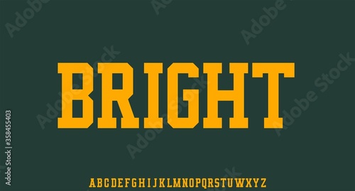 BRIGHT,  the Sporty Varsity font vector type set