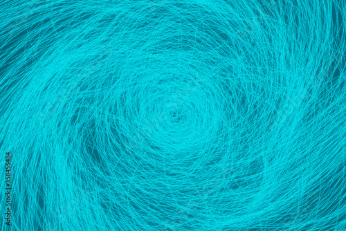 Blue line of electron orbit around their nucleus (3D Rendering)