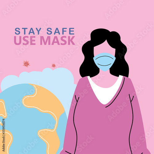 woman preventing the spread of viruses around the world