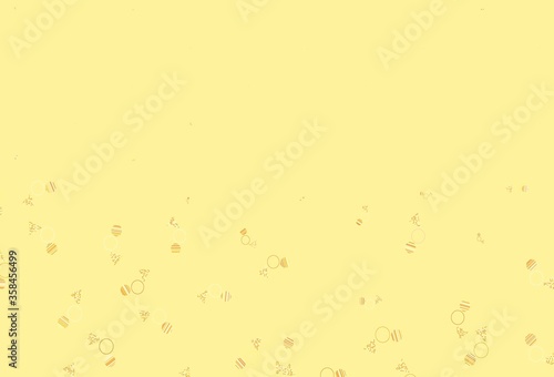 Light Orange vector template with crystals, circles.
