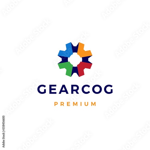 gear cog cogs logo vector icon illustration
