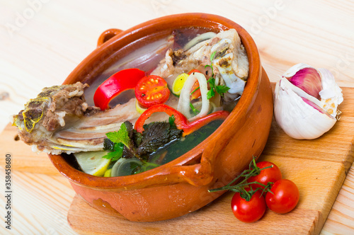 lamb shourpa with vegetables photo