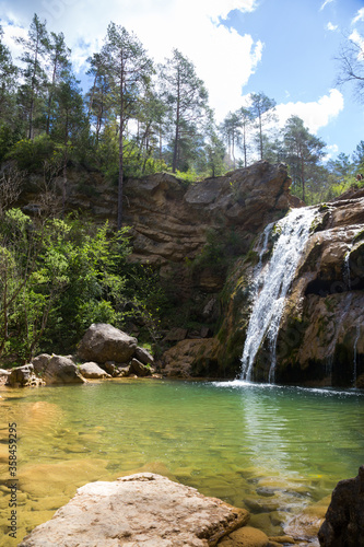 Waterfall in Catalonia surrounded by beautiful forests