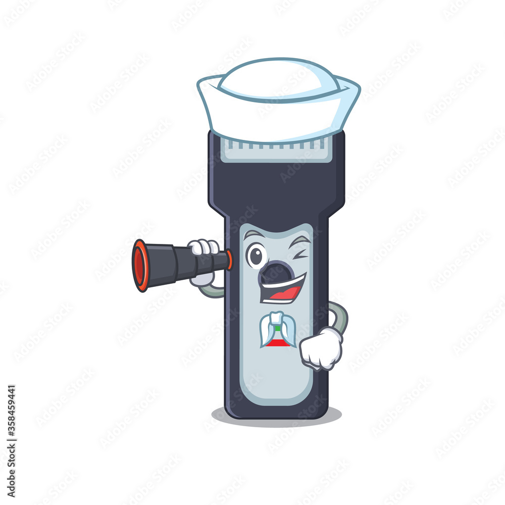 A cartoon image design of electric shaver Sailor with binocular A cartoon image design of electric shaver Sailor with binocular