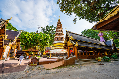 Ancient pagoda at Ram Poeng temple photo