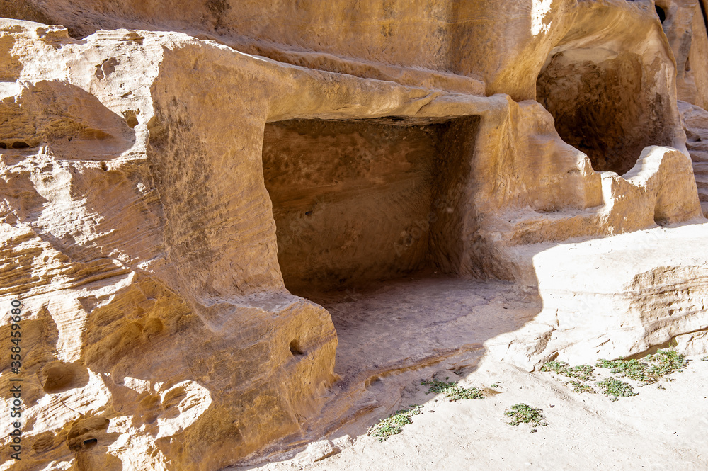 It's Caves in the Cold Canyon, Siq al-Barid, Little Petra, Jordan It's Caves in the Cold Canyon, Siq al-Barid, Little Petra, Jordan
