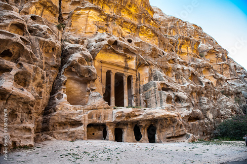 It's Nabataean delubrum of the Siq al-Barid (Little Petra) in Jordan.