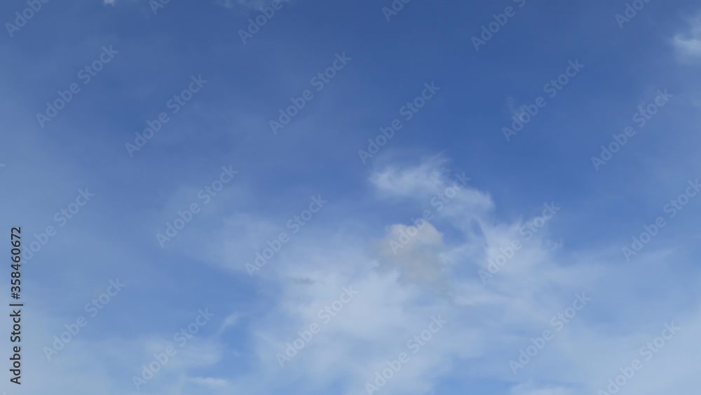 TimeLapse of Tropical summer blue sky background with natural white fluffy cirrus clouds & puffy cumulus cloudscape slowly moved on bright daylight horizon in sunny sunlight & sun rays at sunshine day TimeLapse of Tropical summer blue sky background with natural white fluffy cirrus clouds & puffy cumulus cloudscape slowly moved on bright daylight horizon in sunny sunlight & sun rays at sunshine day