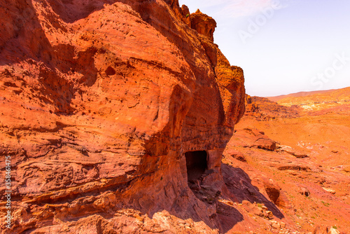 Ancient rock cut architecture of Petra, Jordan. Petra is one the New Seven Wonders of the World