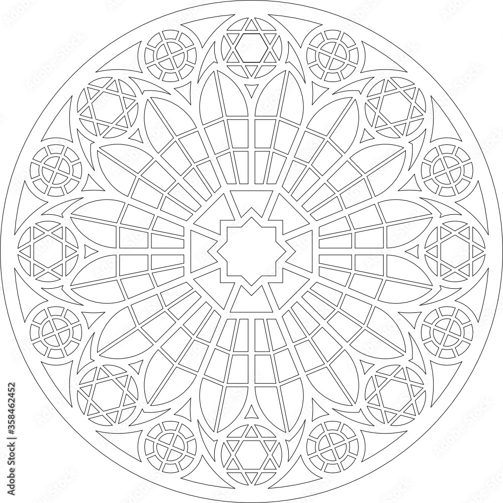 Fototapeta premium Rose Window, Fig. 15, round 1, round 1, framework