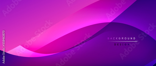 Fluid gradient waves with shadow lines and glowing light effect, modern flowing motion abstract background for cover, placards, poster, banner or flyer