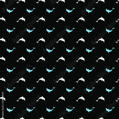 Dolphin seamless pattern vector illustration.  © Alexandra
