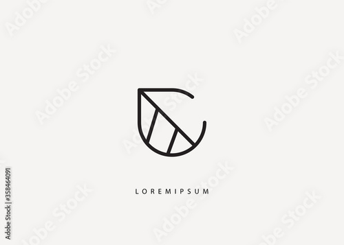 Initial C leaf logo design inspiration, Letter C leaf vector icon