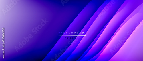 Fluid gradient waves with shadow lines and glowing light effect, modern flowing motion abstract background for cover, placards, poster, banner or flyer