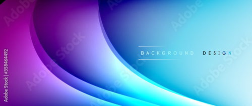 Fluid gradient waves with shadow lines and glowing light effect, modern flowing motion abstract background for cover, placards, poster, banner or flyer