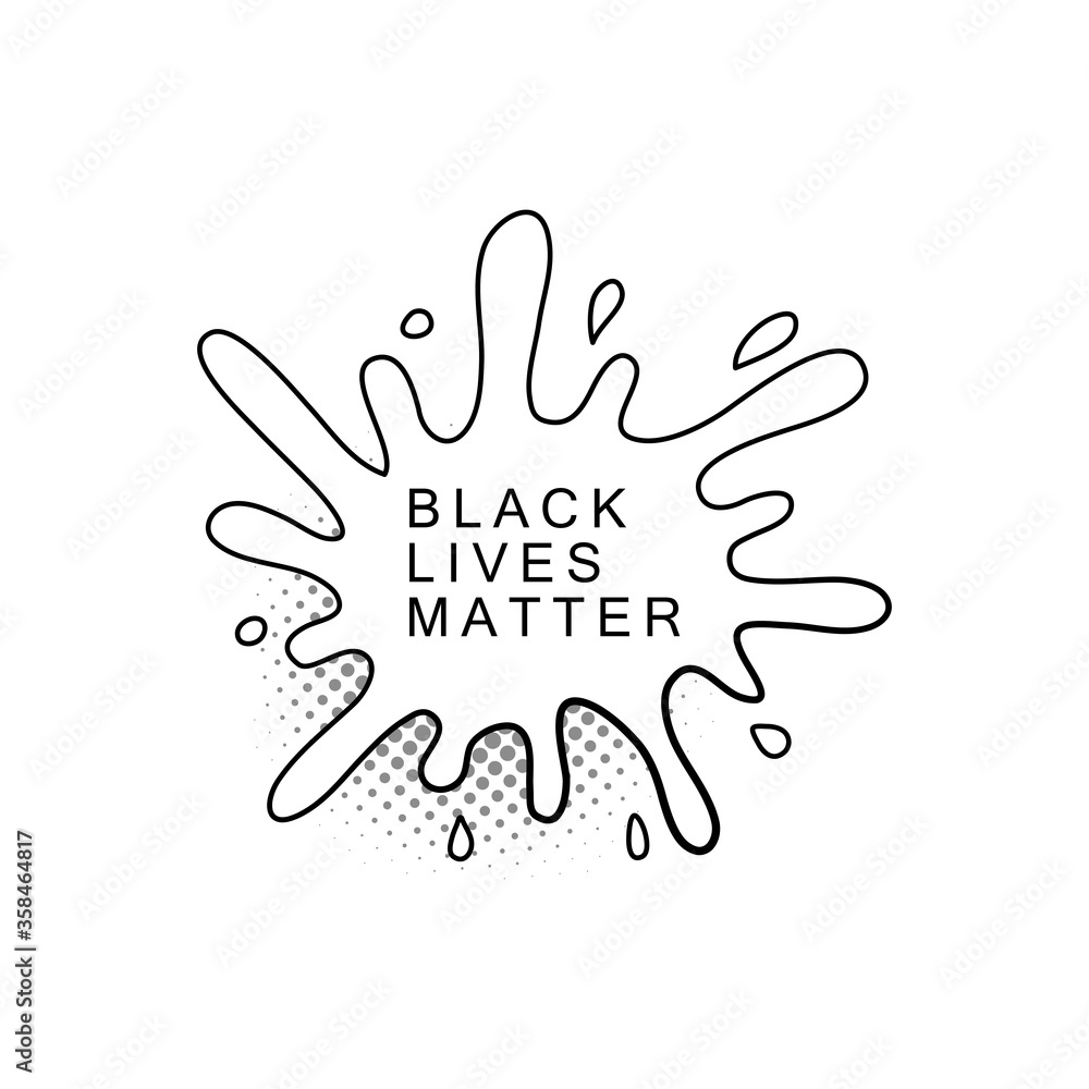 Fototapeta premium Black lives matter vector illustration. BLM and racism.