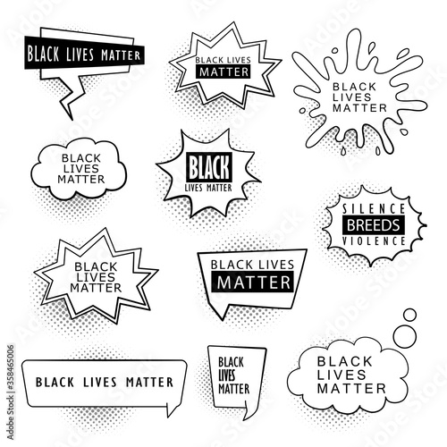 Black lives matter vector illustration. BLM and racism.