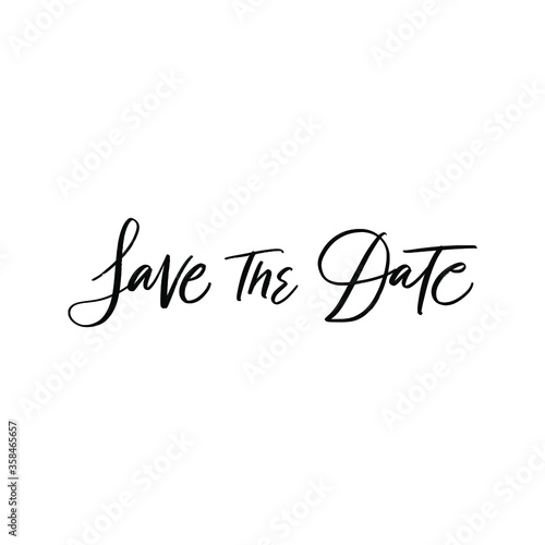 SAVE THE DATE LETTERING. WEDDING LETTERING. VECTOR BRUSH HAND LETTERING. WEDDING TYPOGRAPHY PHRASE. TYPE TEXT ART WORDS