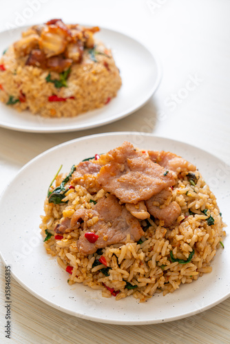 fried rice with Thai basil and pork
