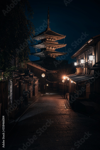 Canvas Print japanes temple at night