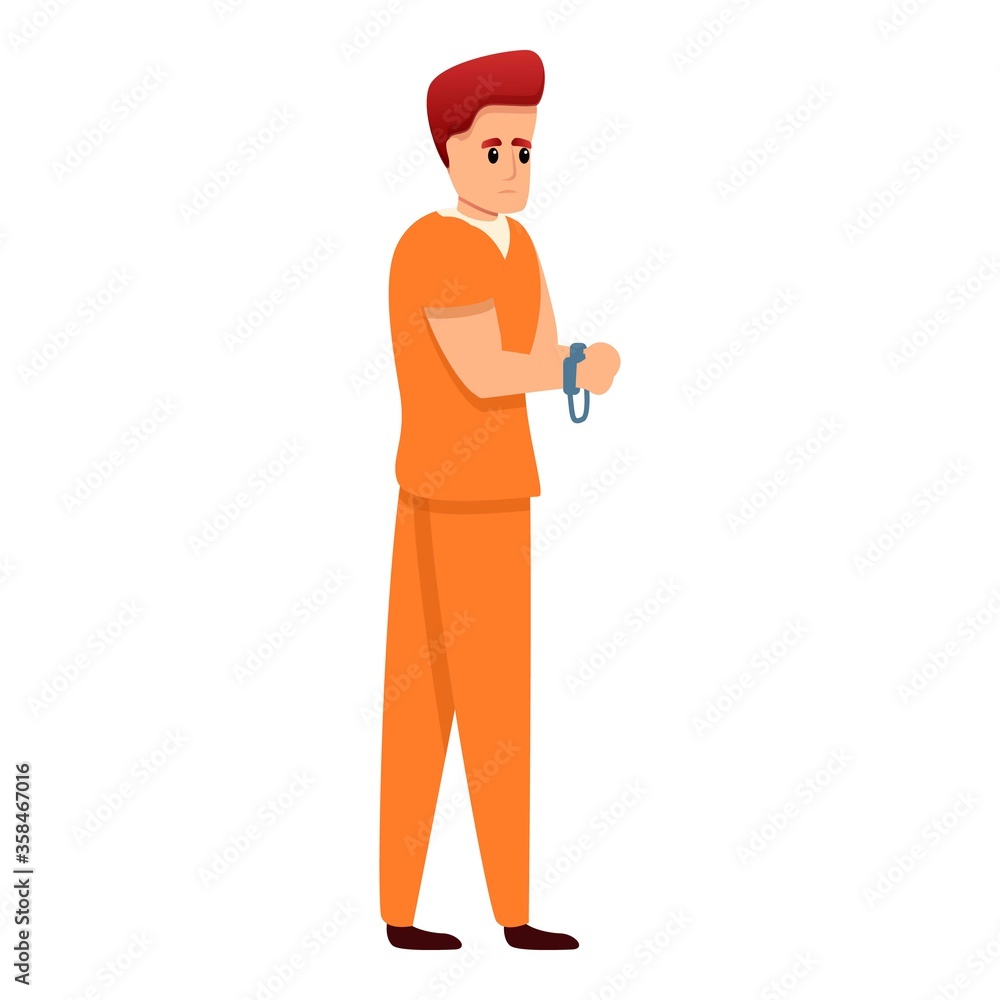 Prison handcuffs icon. Cartoon of prison handcuffs vector icon for web design isolated on white background