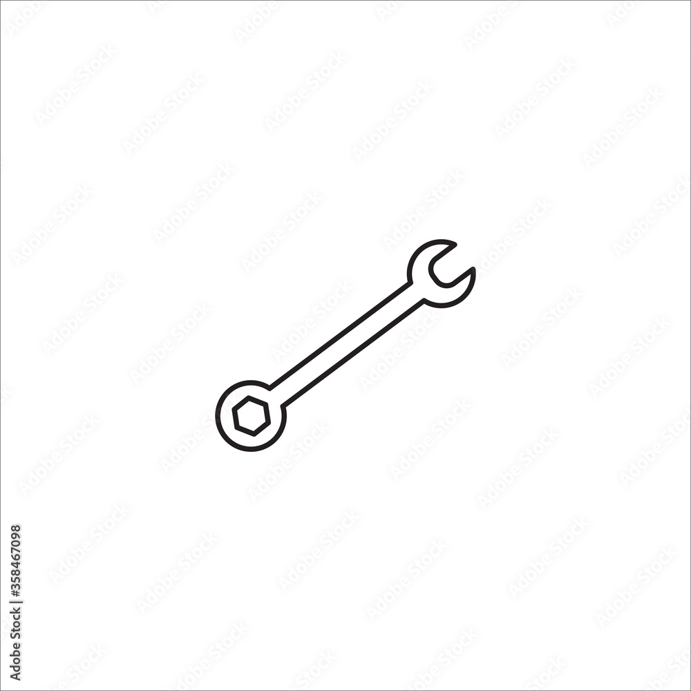 Wrench tool line icon vector Wrench tool line icon vector