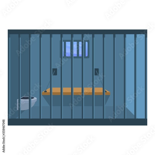 Empty prison room icon. Cartoon of empty prison room vector icon for web design isolated on white background