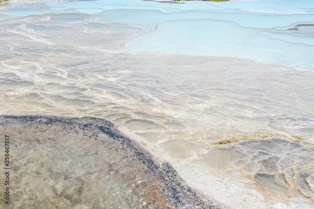 It's Natural travertine terraces and pools in Pamukkale ,Turkey It's Natural travertine terraces and pools in Pamukkale ,Turkey