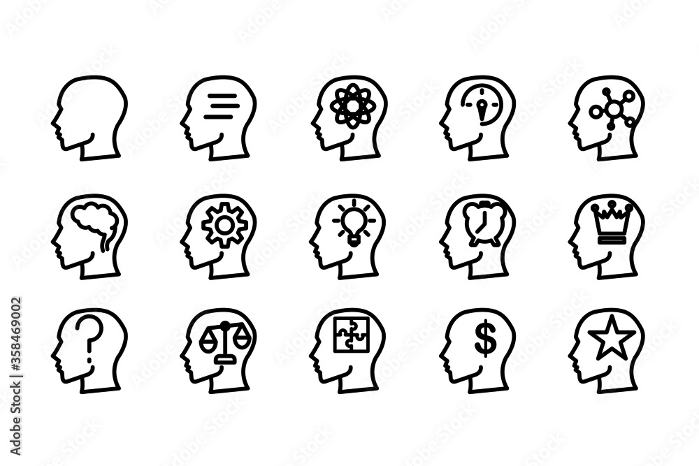 Mindset illustration icon in vector Mindset illustration icon in vector