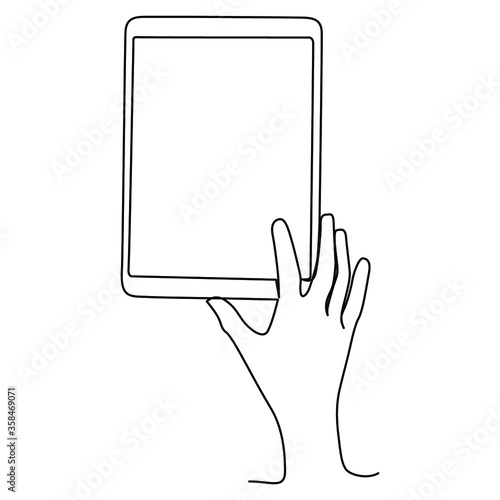 one line continuous drawing touching pad tablet