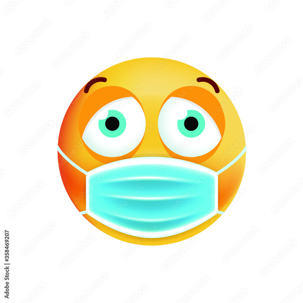 Cute Sad Emoticon on White Background . Isolated Vector Illustration  