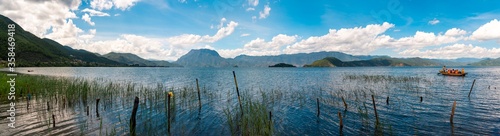 Photography beautiful Luku lake in yunnan province china