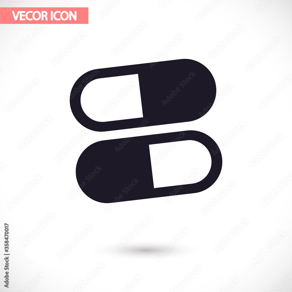 Pills vector icon , lorem ipsum Flat design Pills vector icon , lorem ipsum Flat design