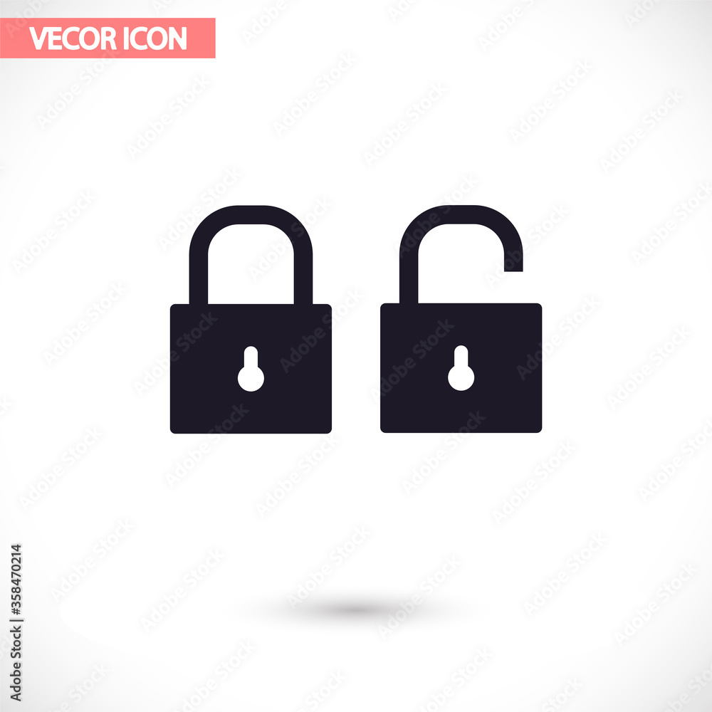 Lock vector icon , lorem ipsum Flat design Lock vector icon , lorem ipsum Flat design
