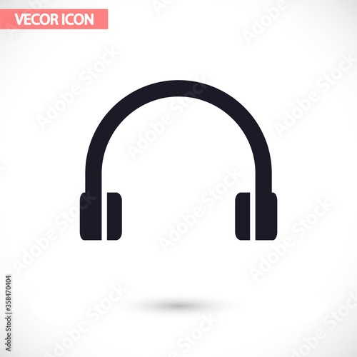 Headphones vector icon , lorem ipsum Flat design