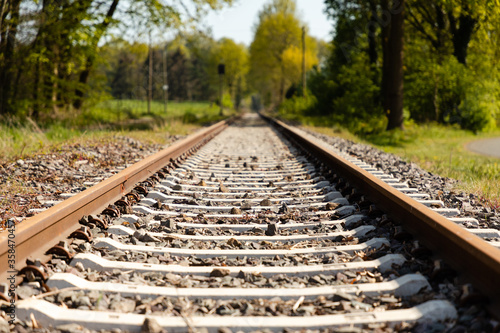 Railway tracks in nature