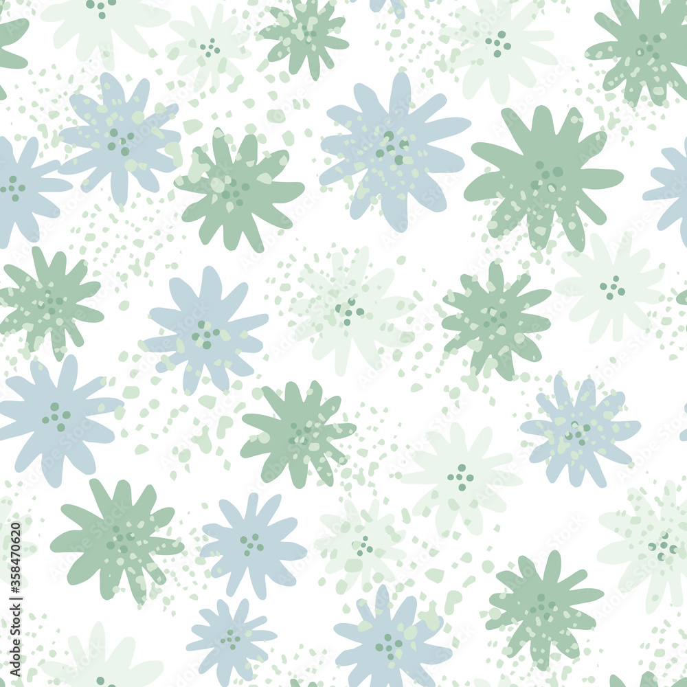 Cute chamomiles flowers seamless pattern. Abstract daisies floral endless wallpaper. Cute chamomiles flowers seamless pattern. Abstract daisies floral endless wallpaper.