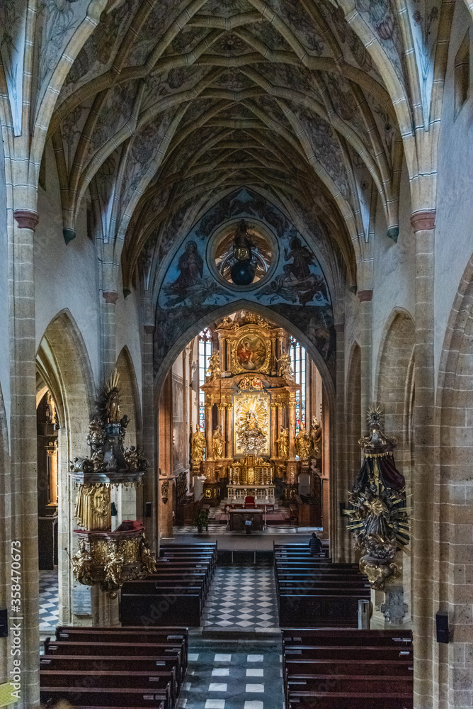 Gothic architecture in Austria. Church and sanctuary of Maria Saal.