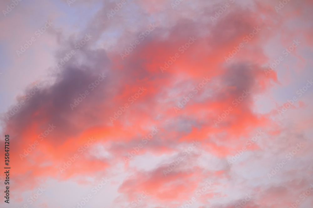 Beautiful evening clouds. The sky at sunset. Background image.