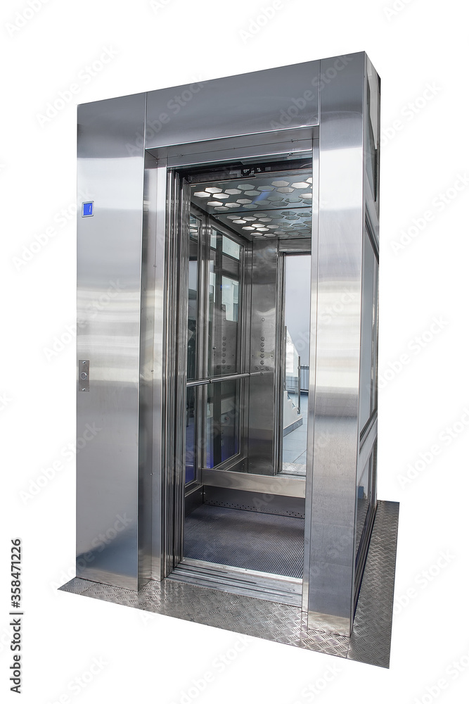 Metal elevator on a white background. Isolated image of a ski lift. Metal elevator on a white background. Isolated image of a ski lift.