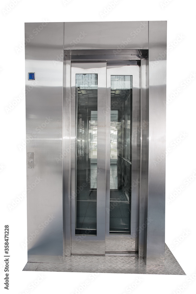 Metal elevator on a white background. Isolated image of a ski lift. Metal elevator on a white background. Isolated image of a ski lift.