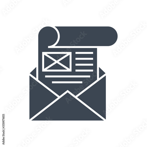 Mailing Related Vector Glyph Icon. Isolated on White Background. Vector Illustration.