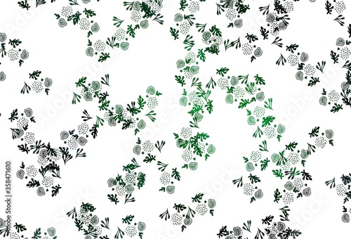 Light Green vector template with chaotic shapes.